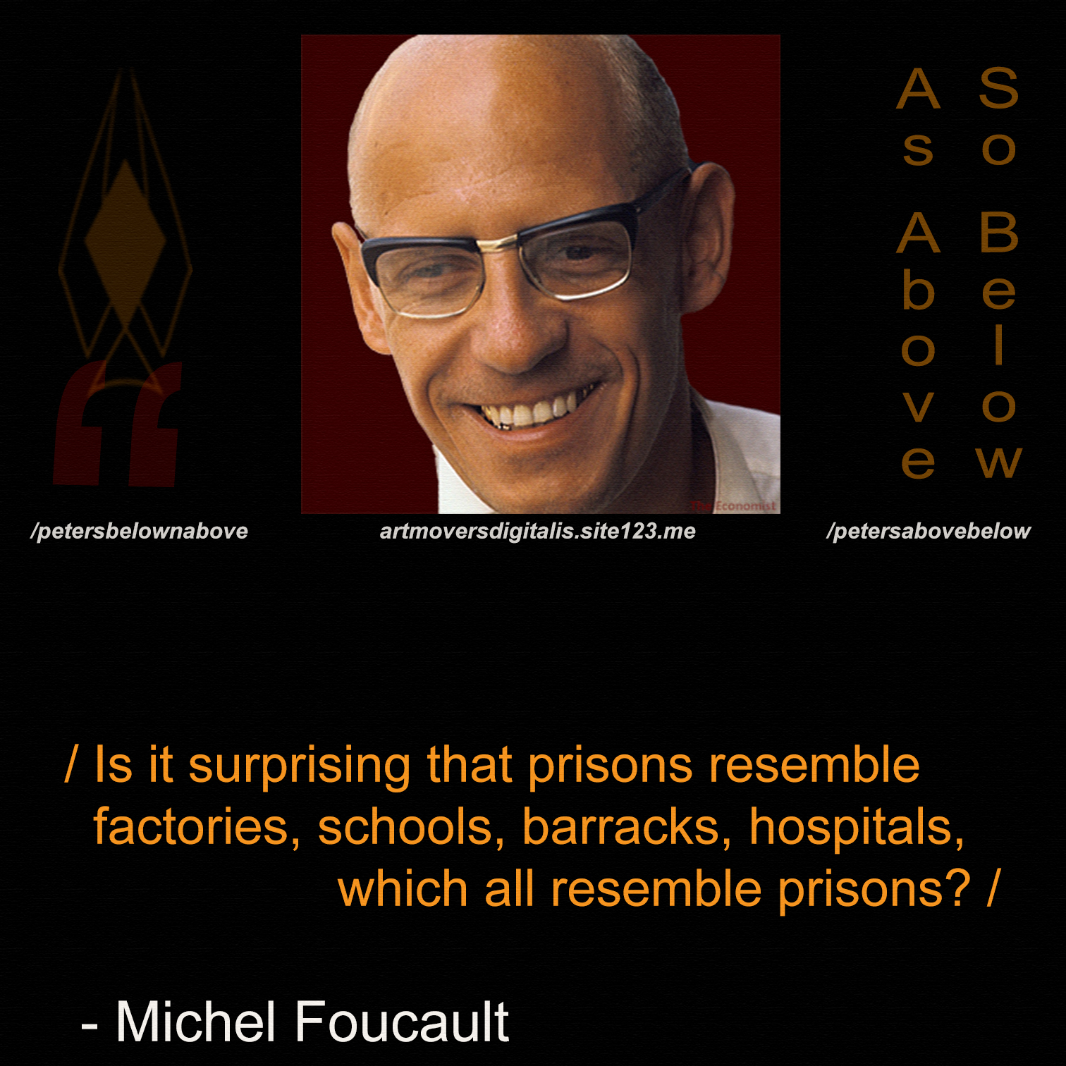 The meme is a picture of a man with a puzzled expression, with the caption "Is it surprising that prisons resemble factories, schools, barracks, hospitals, prisons, etc.?" The text is in a font that resembles a typewriter, adding to the nostalgic feel. The image is likely a photo of a middle-aged man with a somewhat disheveled appearance, and the caption is in a bold, italic font.